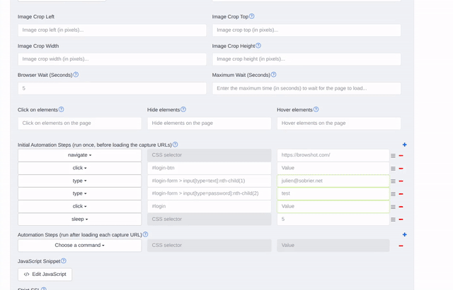 Drag and drop the automation steps