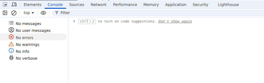 Browser DevTools open on the Console tab