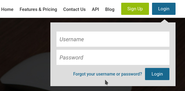 Homepage login