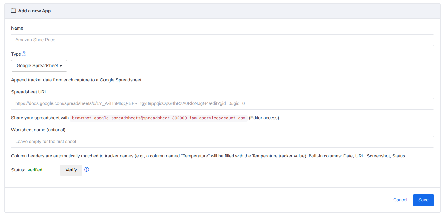 Google Spreadsheet App (screenshot 3)