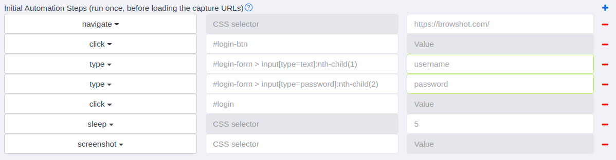 Initial Automation steps