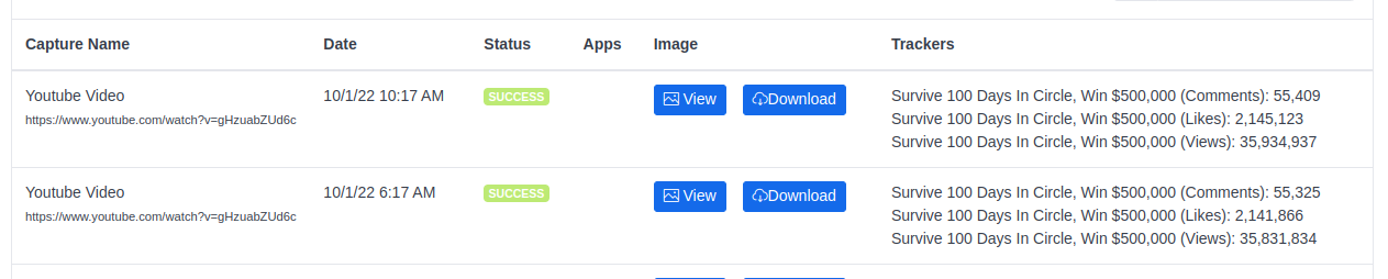 Track metrics & status (screenshot 1)